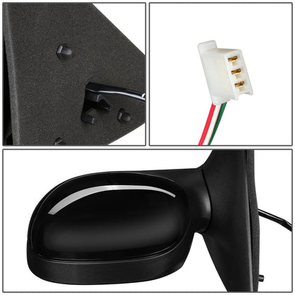 RETROVISOR MIRROR - OEM - 1997 FORD F-150 / 1997 FORD F-250 - POWERED - PAINTABLE - BLACK - LEFT