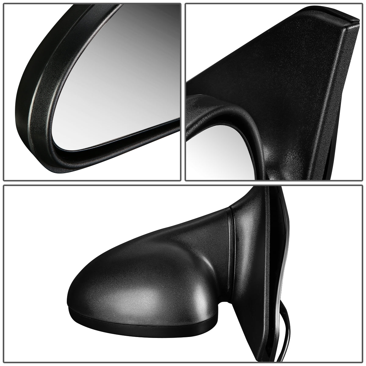 RETROVISOR MIRROR - OEM - 97-02 FORD ESCORT / 97-99 MERCURY TRACER - POWERED - TEXTURED - BLACK - LEFT