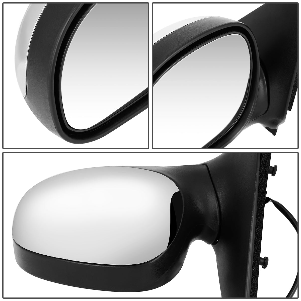 RETROVISOR MIRROR - OEM - 98-03 FORD F-150 / 98-99 FORD F-250 - POWERED - CHROME - LEFT