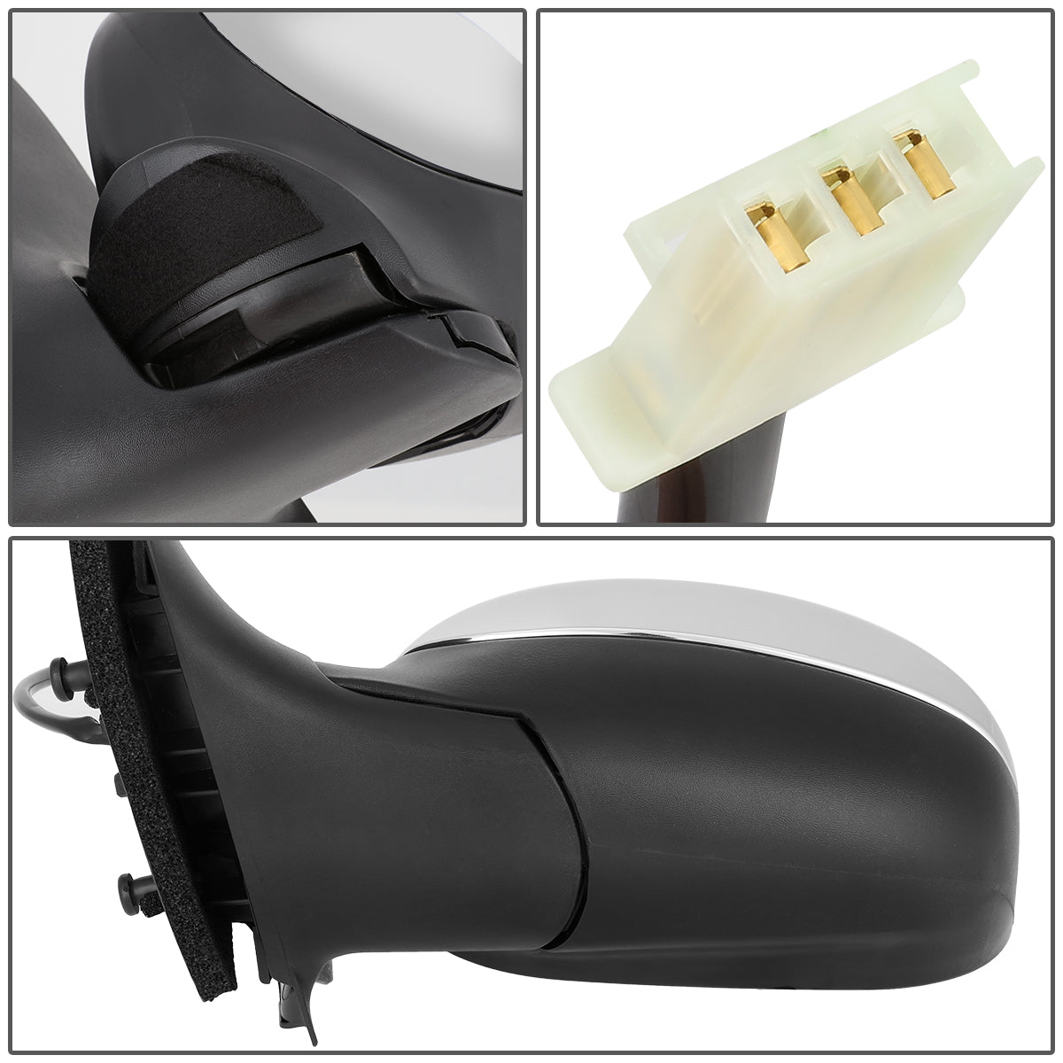 RETROVISOR MIRROR - OEM - 98-03 FORD F-150 / 98-99 FORD F-250 - POWERED - CHROME - LEFT