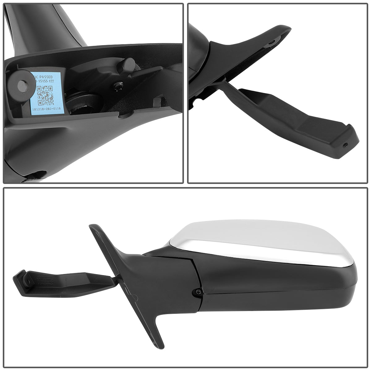 RETROVISOR MIRROR - OEM - 92-96 FORD BRONCO / 96-97 FORD F-100 / 92-97 FORD F-150 / 92-97 FORD F-250 / 92-97 FORD F-350 - MANUAL - CHROME - LEFT