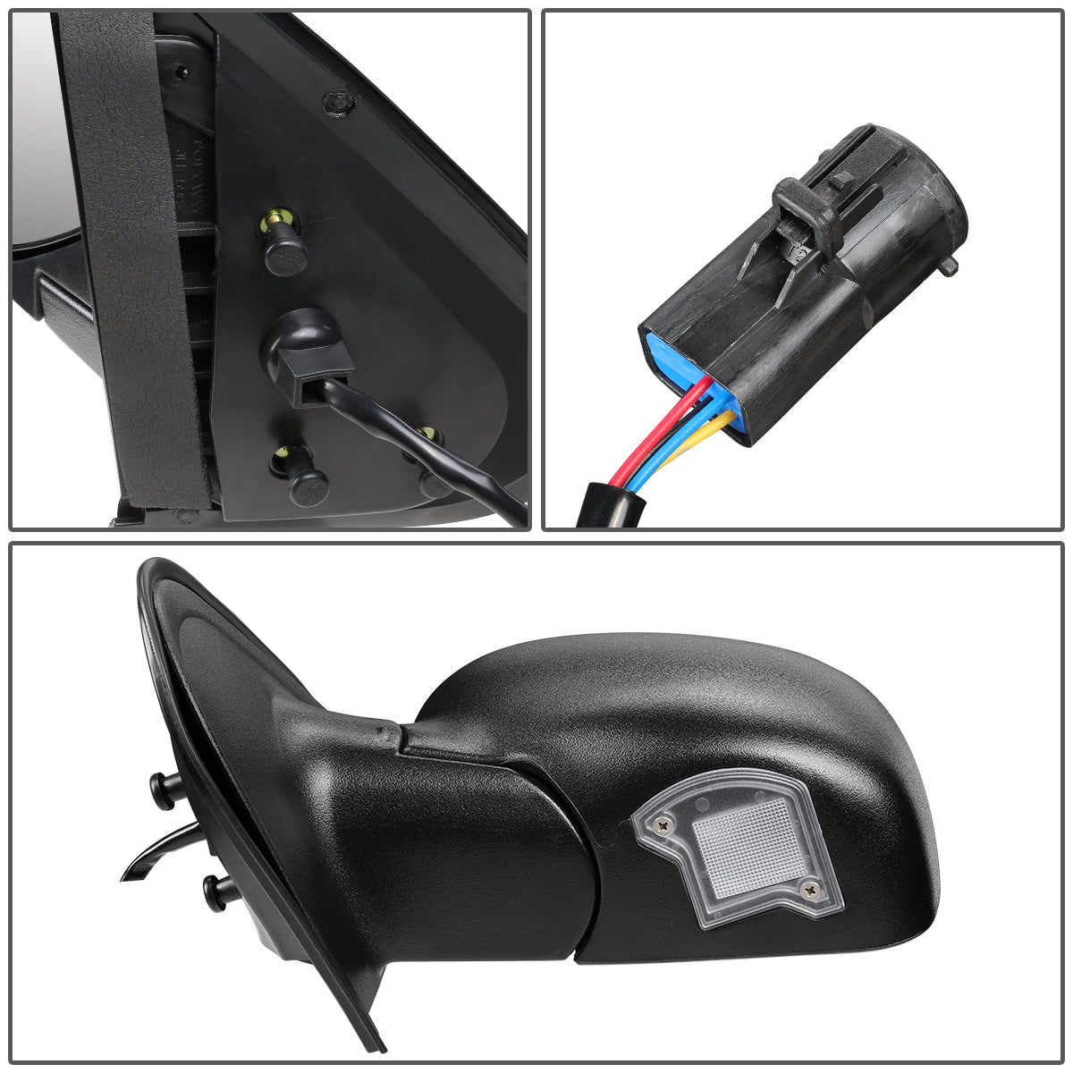 RETROVISOR MIRROR - OEM - 95-01 FORD EXPLORER / 97-01 MERCURY MOUNTAINEER - POWERED - TEXTURED - BLACK - LEFT