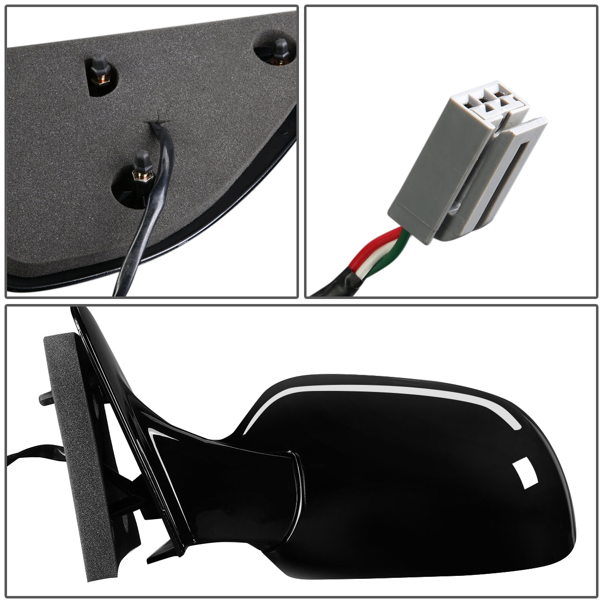 RETROVISOR MIRROR - OEM - 99-03 FORD WINDSTAR - POWERED - PAINTABLE - BLACK - LEFT