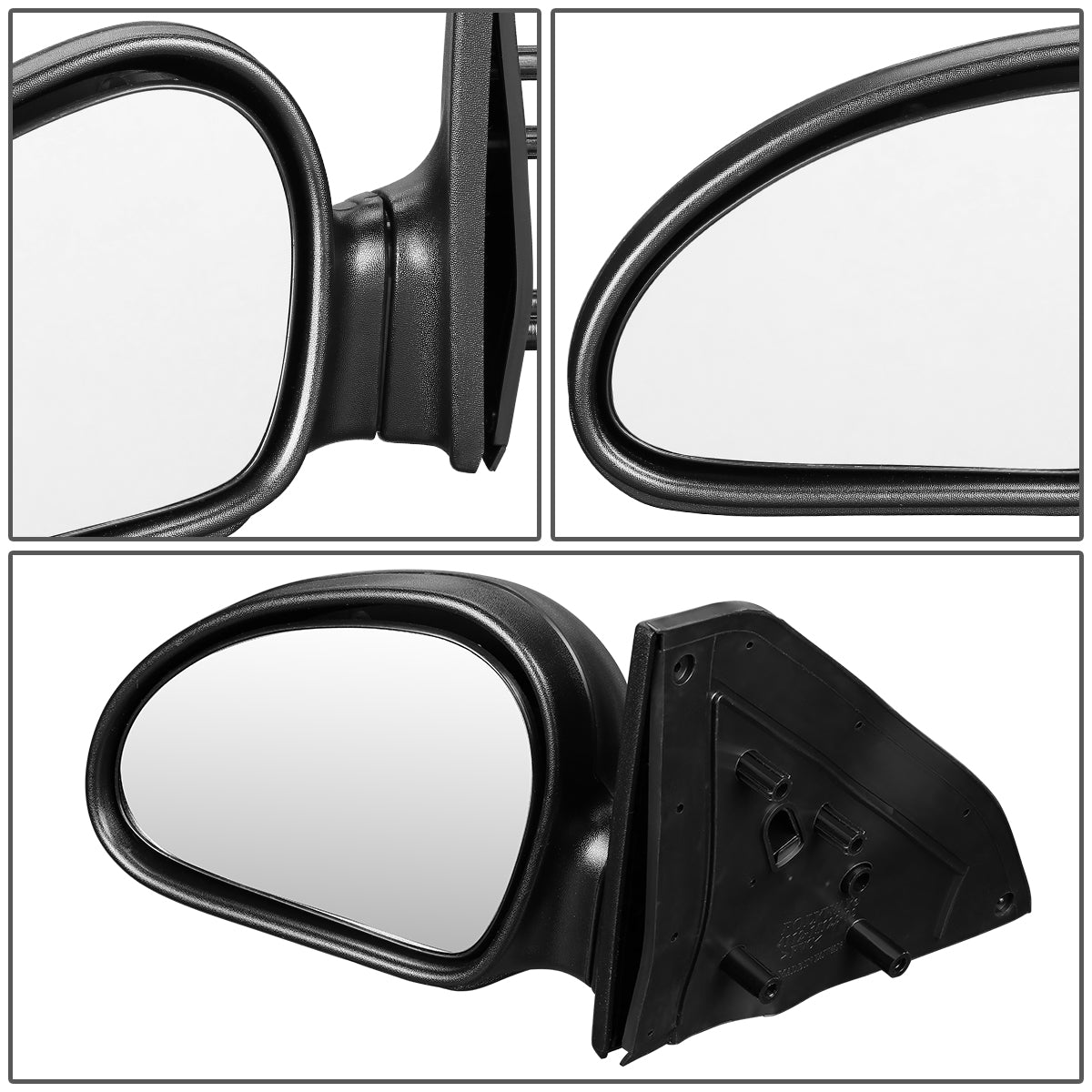RETROVISOR MIRROR - OEM - 97-02 FORD ESCORT / 97-99 MERCURY TRACER - MANUAL - PAINTABLE - BLACK - LEFT
