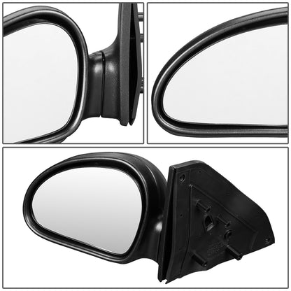 RETROVISOR MIRROR - OEM - 97-02 FORD ESCORT / 97-99 MERCURY TRACER - MANUAL - PAINTABLE - BLACK - LEFT