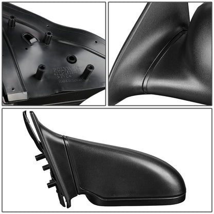 RETROVISOR MIRROR - OEM - 97-02 FORD ESCORT / 97-99 MERCURY TRACER - MANUAL - PAINTABLE - BLACK - LEFT