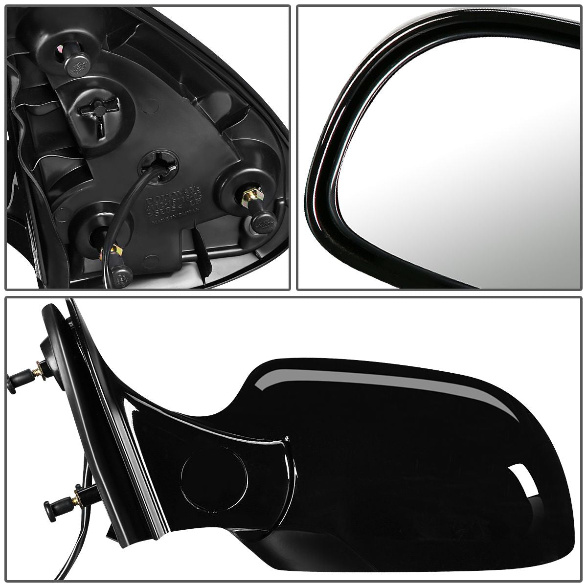 RETROVISOR MIRROR - OEM - 95-98 FORD WINDSTAR - POWERED - PAINTABLE - BLACK - LEFT