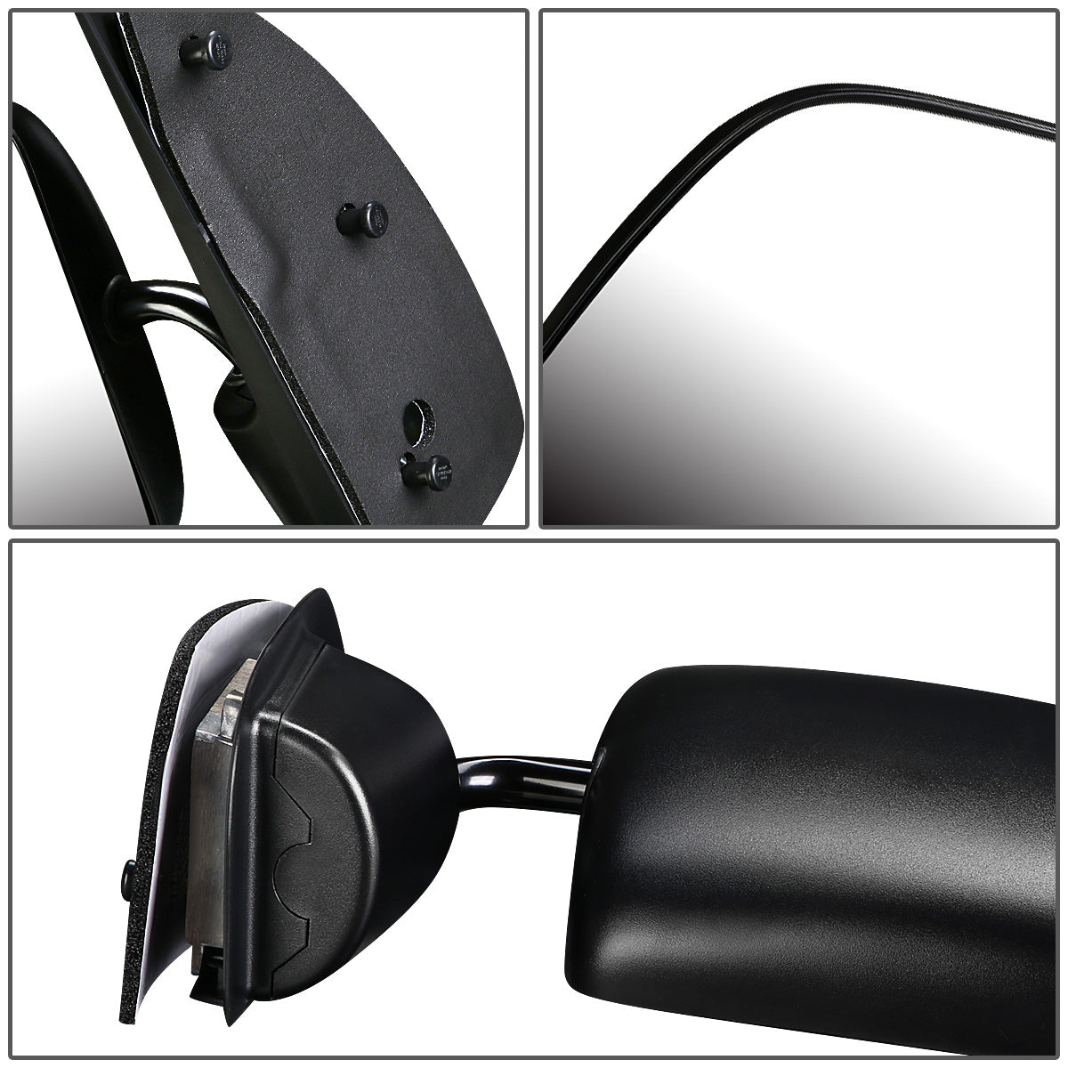 RETROVISOR MIRROR - OEM - 92-06 FORD E-150 , E-250 , E-350 , E-450 , E-550 / 99-06 FORD ECONOLINE / 96-99 FORD ECONOLINE SUPER DUTY - MANUAL - TEXTURED - BLACK - LEFT