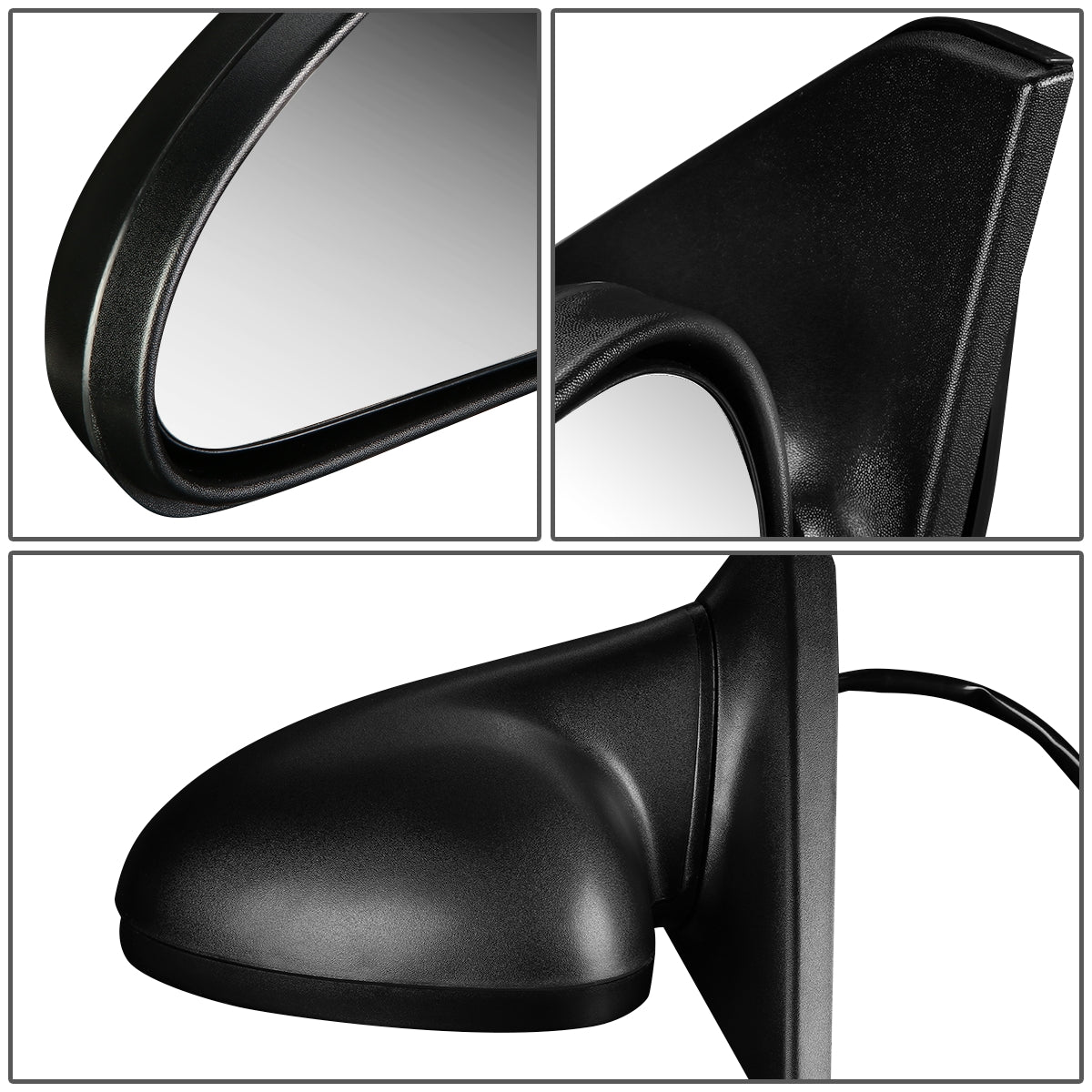 RETROVISOR MIRROR - OEM - 98-03 FORD ESCORT - POWERED - TEXTURED - BLACK - LEFT