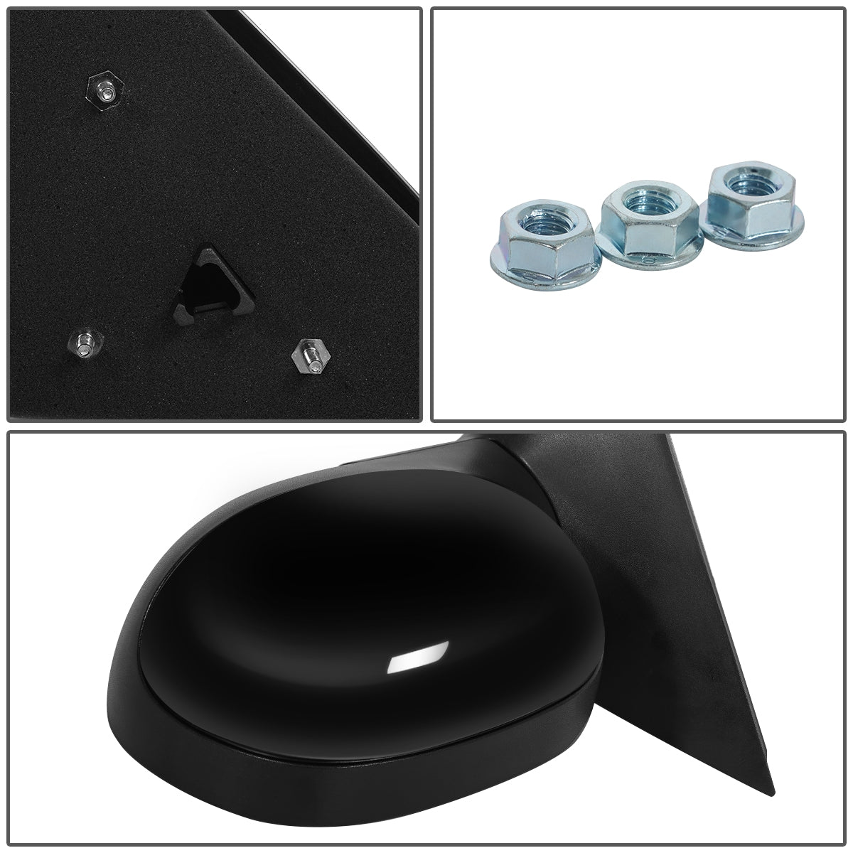 RETROVISOR MIRROR - OEM - 97-03 FORD F-150 / 97-99 FORD F-250 - MANUAL - PAINTABLE - BLACK - LEFT