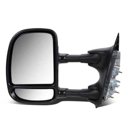RETROVISOR MIRROR - OEM - 99-04 FORD F-350 / 00-05 FORD EXCURSION - MANUAL - FOLDING - W/ DUAL GLASS - W/ TOWING PACKAGE - TEXTURED - BLACK