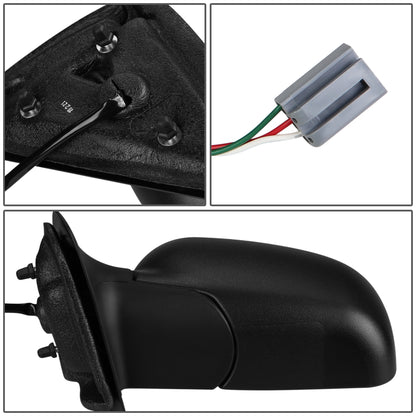 RETROVISOR MIRROR - OEM - 96-05 MAZDA B2300, B2500, B3000, B4000 / 98-05 FORD RANGER - POWERED - TEXTURED - BLACK - LEFT