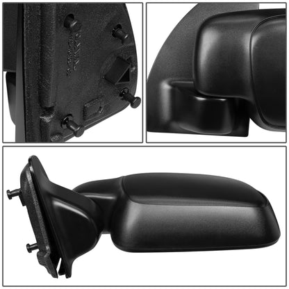 RETROVISOR MIRROR - OEM - 99-10 FORD F-250, F-350, F-450, F-550 SUPER DUTY / 00-05 FORD EXCURSION - MANUAL - TEXTURED - BLACK - LEFT