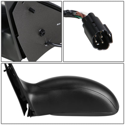 RETROVISOR MIRROR - OEM - 03-07 FORD FOCUS - POWERED - HEATED - TEXTURED - BLACK - LEFT