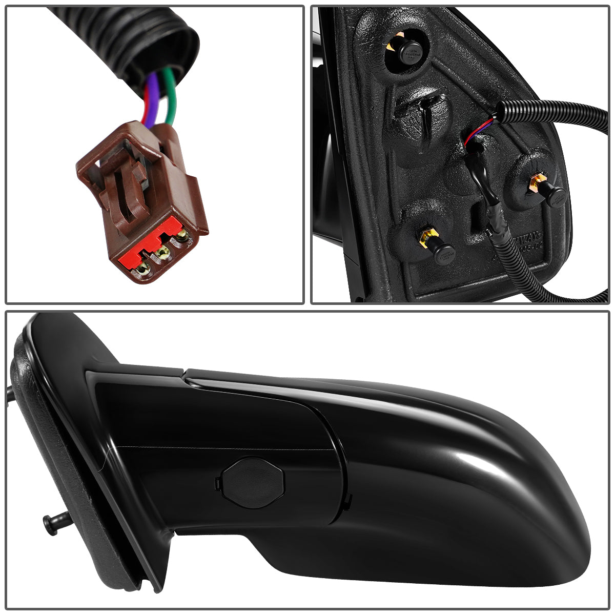 RETROVISOR MIRROR - OEM - 04-07 FORD FREESTAR - POWERED - FOLDING - BLACK MATERIAL - LEFT