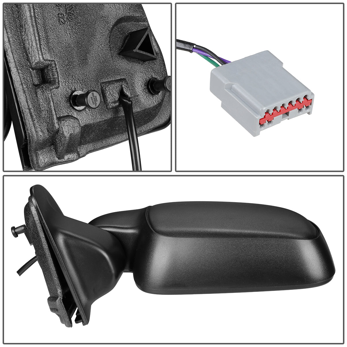 RETROVISOR MIRROR - OEM - 01-07 FORD F-250, F-350, F-450, F-550 SUPER DUTY - POWERED - TEXTURED - BLACK - LEFT