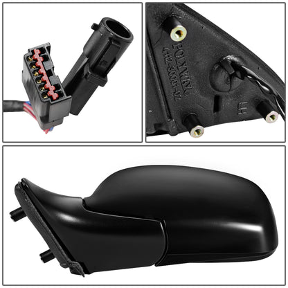 RETROVISOR MIRROR - OEM - 98-02 LINCOLN TOWN CAR - POWERED - HEATED - W/ MEMORY - W/O ELECTROCHROMIC - BLACK MATERIAL - LEFT