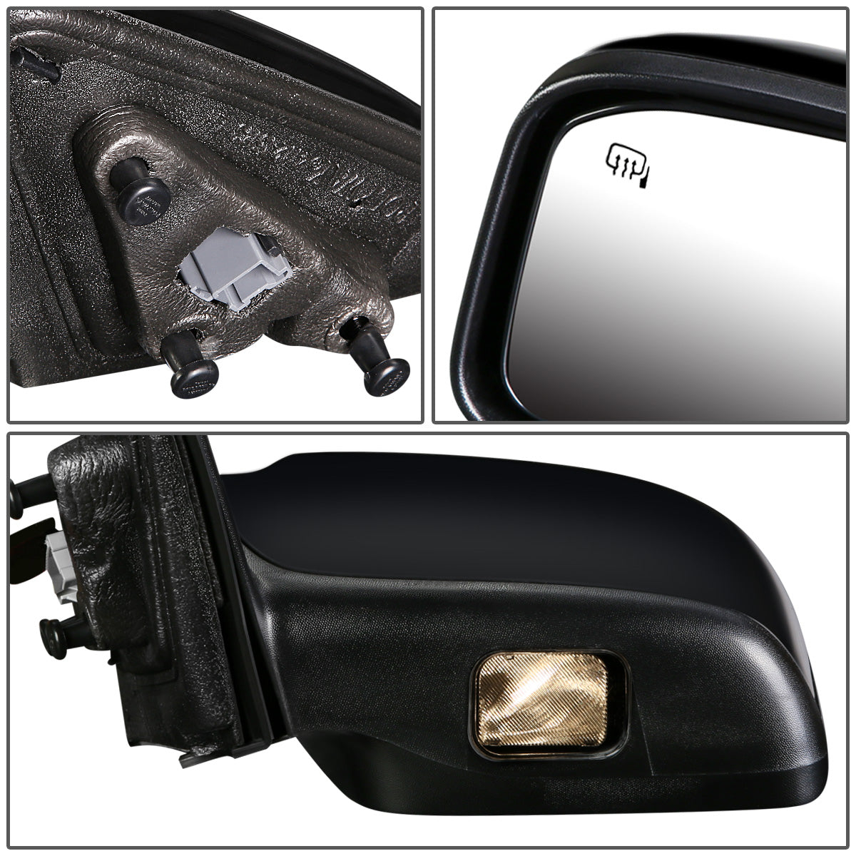 RETROVISOR MIRROR - OEM - 06-12 FORD FUSION / 06-10 MERCURY MILAN - POWERED - HEATED - PAINTABLE - BLACK - LEFT