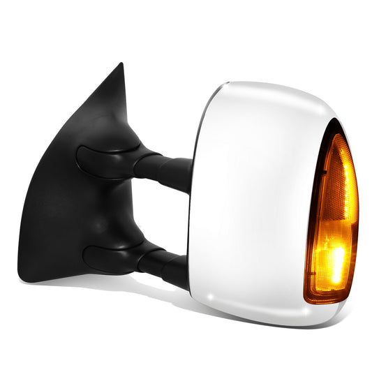 RETROVISOR MIRROR - OE STYLE - FORD EXCURSION 03-05 - FORD F-250 SUPER DUTY 99-07 - FORD F-350 SUPER DUTY 99-07 - FORD F-450 SUPER DUTY 99-07 - FORD F-550 SUPER DUTY 99-07 - WITH POWER WITH HEATED GLASS WITH TURN SIGNAL CHROME COVER - DRIVER SIDE - SMOOTH