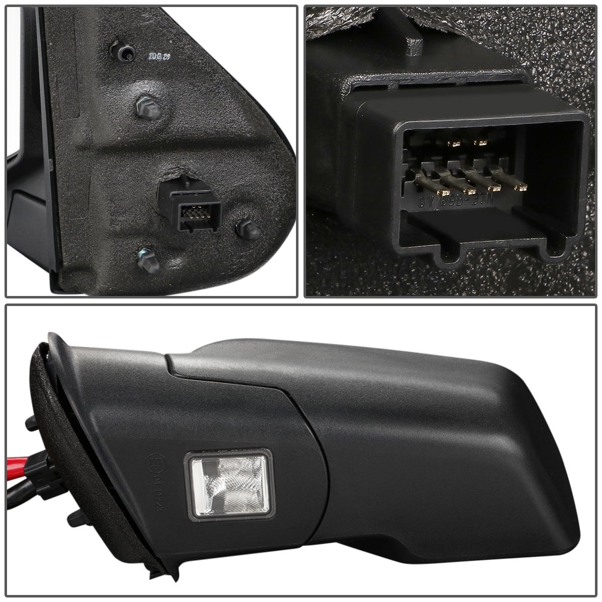 RETROVISOR MIRROR - OEM - 06-10 FORD EXPLORER / 07-10 FORD EXPLORER SPORT TRAC / 06-10 MERCURY MOUNTAINEER - POWERED - HEATED - WITH PUDDLE LIGHT - BLACK - LEFT