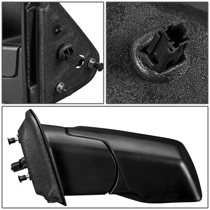 RETROVISOR MIRROR - OEM - 06-07 MAZDA B2300, B3000, B4000 / 06-11 FORD RANGER - POWERED - TEXTURED - BLACK - LEFT