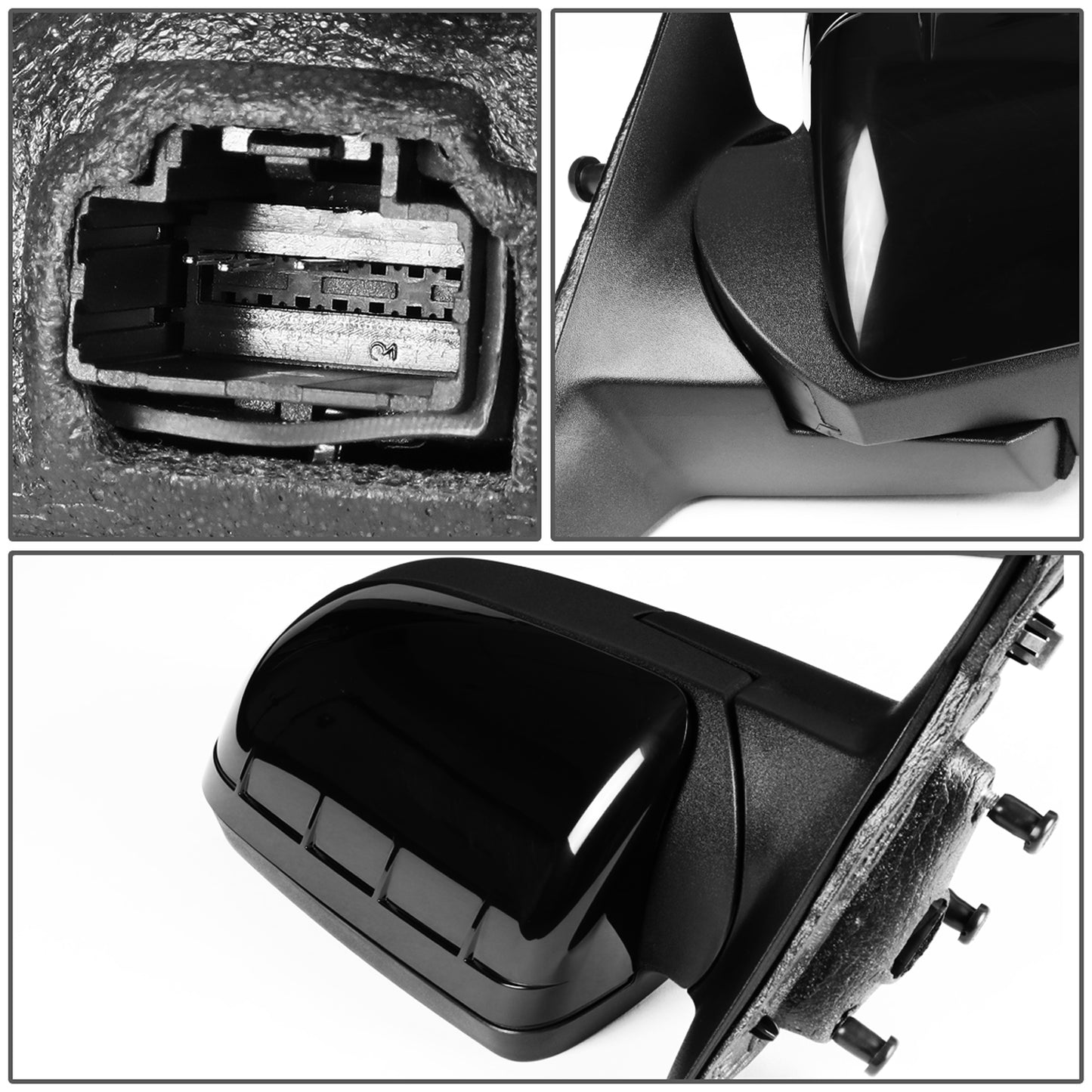 RETROVISOR MIRROR - OEM - 08-09 FORD TAURUS - POWERED - PAINTABLE - BLACK - LEFT