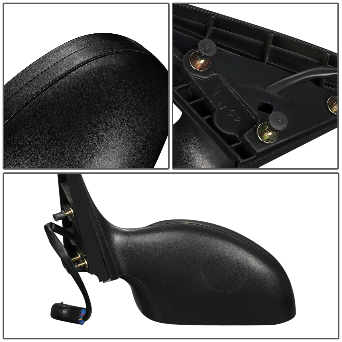 RETROVISOR MIRROR - OEM - 00-07 FORD TAURUS / 00-05 MERCURY SABLE - POWERED - HEATED - WITH PUDDLE LIGHT - BLACK - LEFT