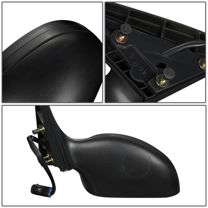 RETROVISOR MIRROR - OEM - 00-07 FORD TAURUS / 00-05 MERCURY SABLE - POWERED - HEATED - WITH PUDDLE LIGHT - BLACK - LEFT