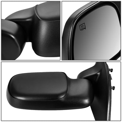 RETROVISOR MIRROR - OEM - 99-04 FORD F-350 / 00-05 FORD EXCURSION - POWERED - HEATED - FOLDING - TEXTURED - BLACK - LEFT