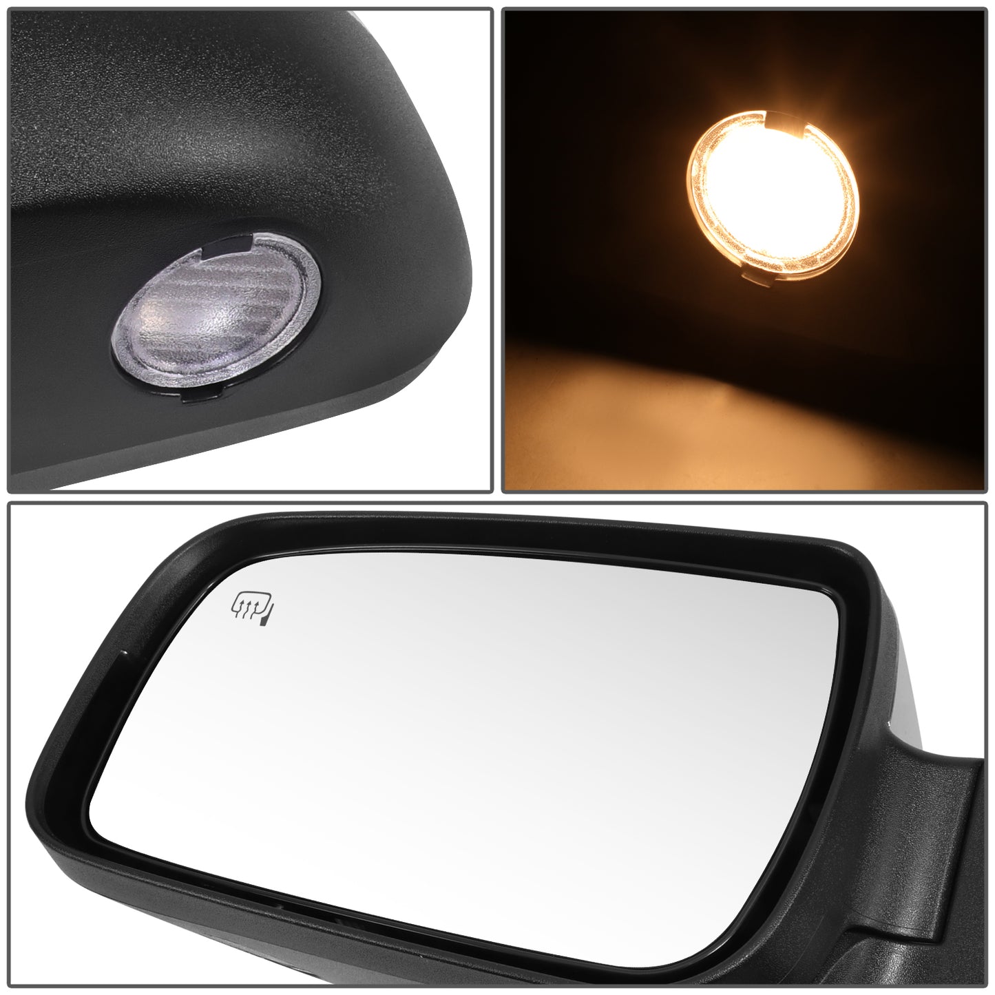 RETROVISOR MIRROR - OE STYLE - FORD TAURUS 08-09 - WITH POWER WITH HEATED GLASS CHROME COVER - DRIVER SIDE - SMOOTH - CHROME / BLACK