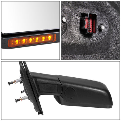 RETROVISOR MIRROR - OEM - 04-08 FORD F-150 - POWERED - HEATED - W/ SIGNAL LIGHT - CHROME COVER - LEFT