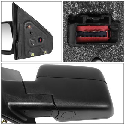 RETROVISOR MIRROR - OE STYLE - FORD F-150 04-06 - WITH POWER WITH HEATED WITH SIGNAL GLOSS COVER - DRIVER SIDE - PAINT TO MATCH - BLACK