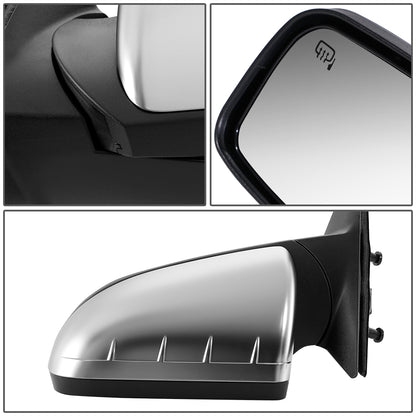 RETROVISOR MIRROR - OEM - 08-09 FORD TAURUS - POWERED - HEATED - W/ PUDDLE LIGHT - FOLDING - SATIN CHROME - LEFT