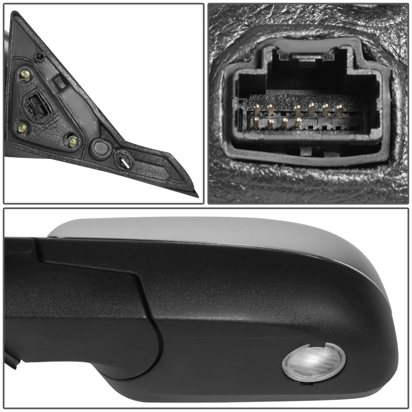 RETROVISOR MIRROR - OE STYLE - MERCURY SABLE 2008-2009 - WITH POWER WITH HEATED GLASS CHROME COVER - DRIVER LEFT SIDE - CHROME / BLACK