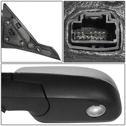 RETROVISOR MIRROR - OE STYLE - MERCURY SABLE 2008-2009 - WITH POWER WITH HEATED GLASS CHROME COVER - DRIVER LEFT SIDE - CHROME / BLACK