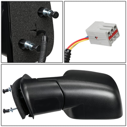 RETROVISOR MIRROR - OEM - 2009 FORD E-150, E-250, E-350, E-450 - POWERED - TEXTURED - BLACK - LEFT