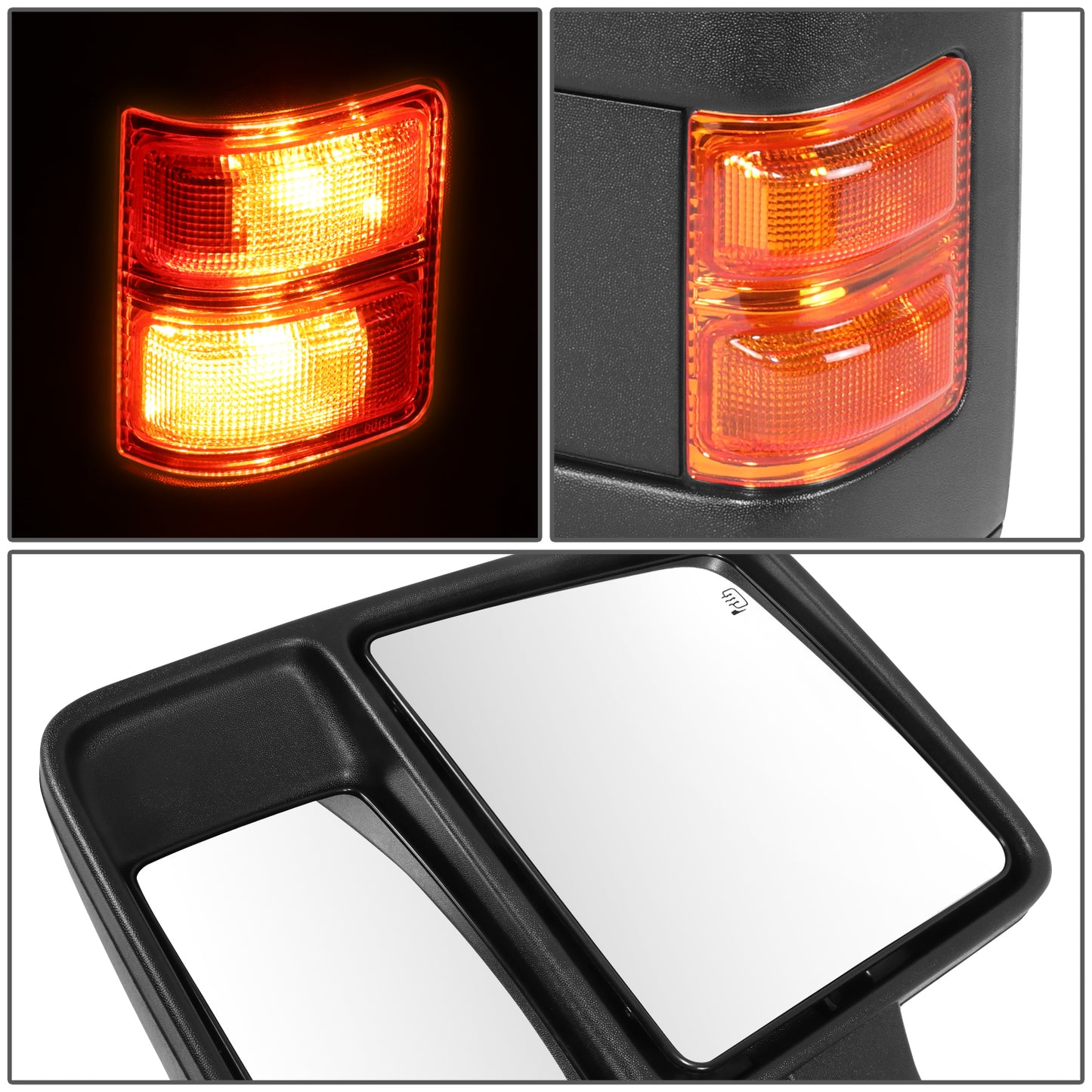 RETROVISOR MIRROR - OE STYLE - FORD F-250 SUPER DUTY 08 - FORD F-350 SUPER DUTY 08 - DUAL MIRROR WITH HEATED WITH POWER WITH SIGNAL - DRIVER SIDE - PAINT TO MATCH - BLACK