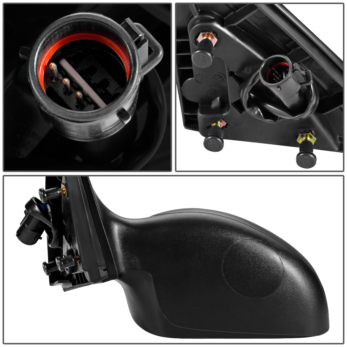 RETROVISOR MIRROR - OEM - 00-03 FORD TAURUS - POWERED - TEXTURED - BLACK COVER - BLACK MATERIAL - LEFT