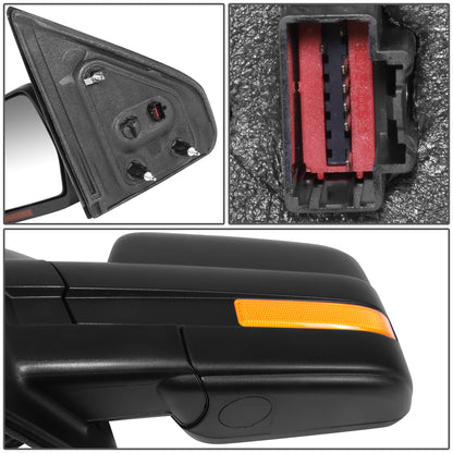 RETROVISOR MIRROR - OE STYLE - FORD F-150 09-10 - WITH POWER WITH HEATED WITH SIGNAL - DRIVER SIDE - PAINT TO MATCH - BLACK