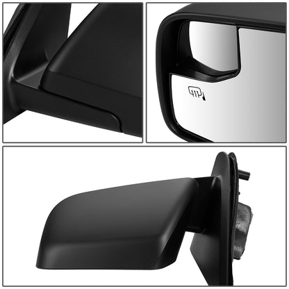 RETROVISOR MIRROR - OEM - 08-12 FORD ESCAPE - POWERED - HEATED - FOLDING - W/ SPOTTER GLASS - BLACK - LEFT