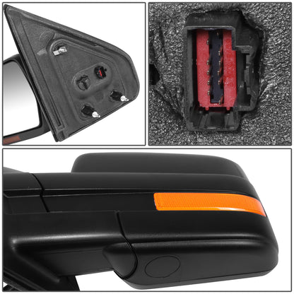 RETROVISOR MIRROR - OE STYLE - FORD F-150 09-10 - WITH POWER WITH HEATED WITH SIGNAL - DRIVER SIDE - PAINT TO MATCH - BLACK