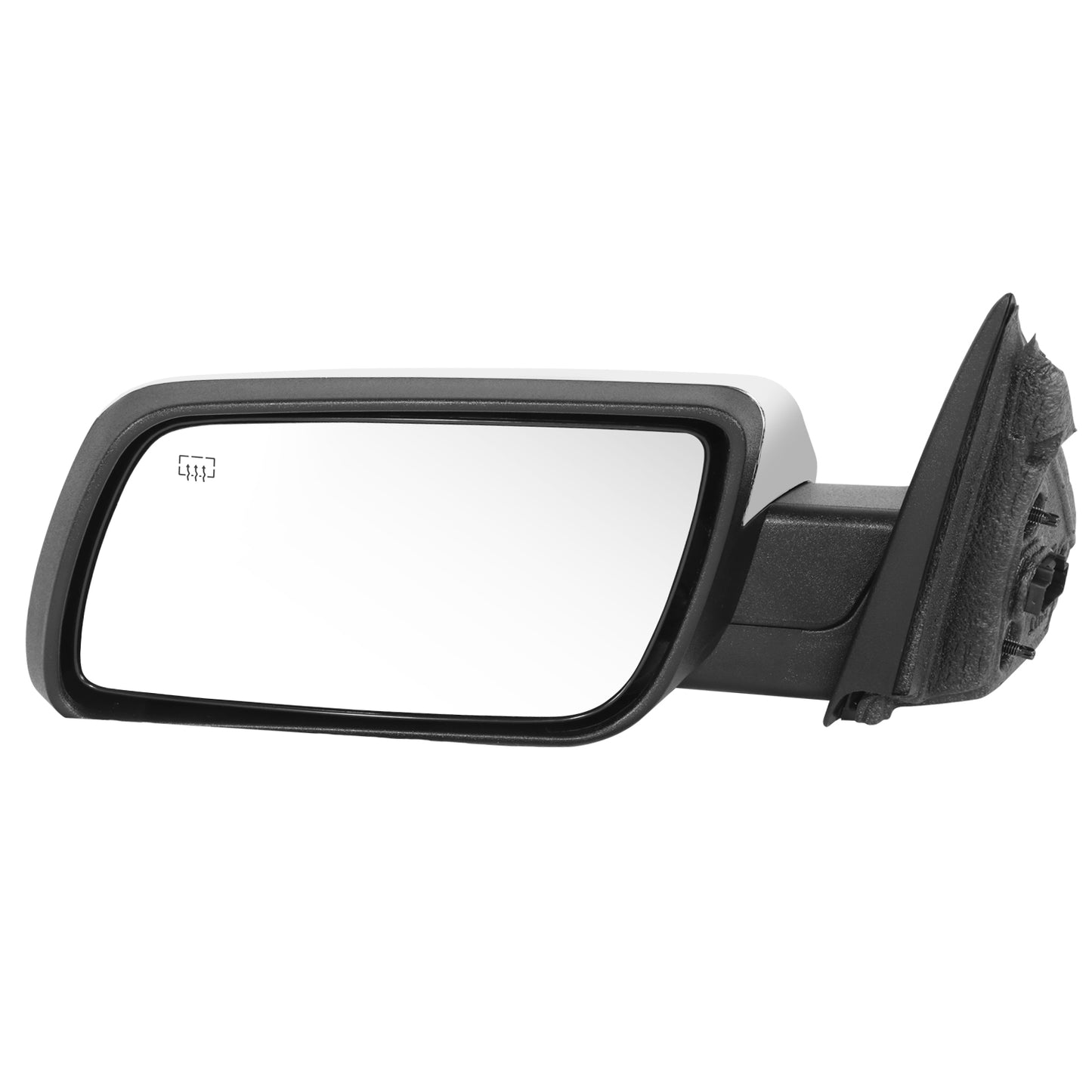 RETROVISOR MIRROR - OE STYLE - FORD FLEX 09-12 - WITH POWER WITH HEATED GLASS CHROME COVER - DRIVER SIDE - SMOOTH - CHROME / BLACK