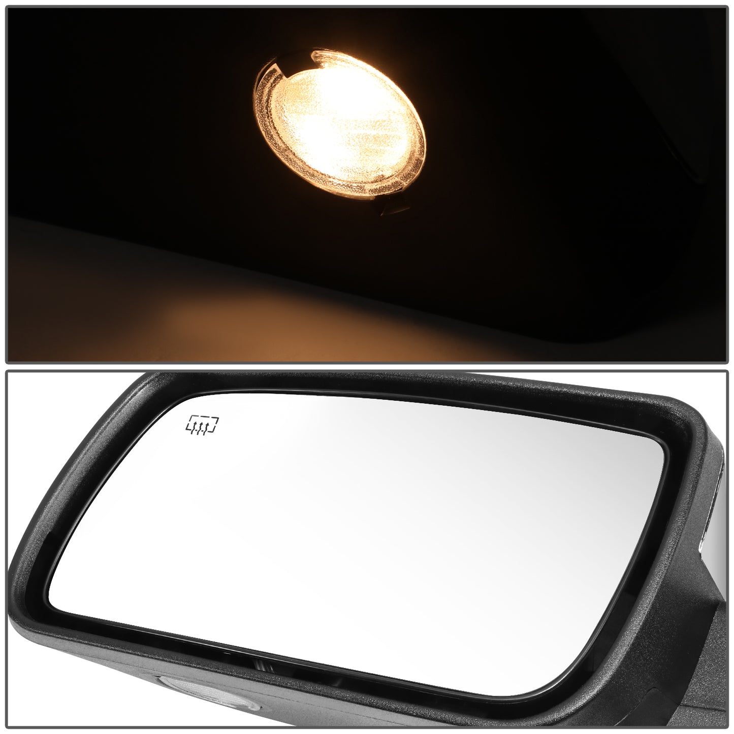 RETROVISOR MIRROR - OE STYLE - FORD FLEX 09-12 - WITH POWER WITH HEATED GLASS CHROME COVER - DRIVER SIDE - SMOOTH - CHROME / BLACK