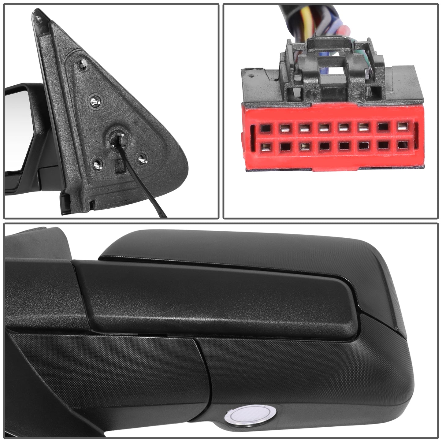 RETROVISOR MIRROR - OE STYLE - FORD EXPEDITION 07-10 - WITH POWER WITH HEATED GLASS - DRIVER SIDE - PAINT TO MATCH - BLACK