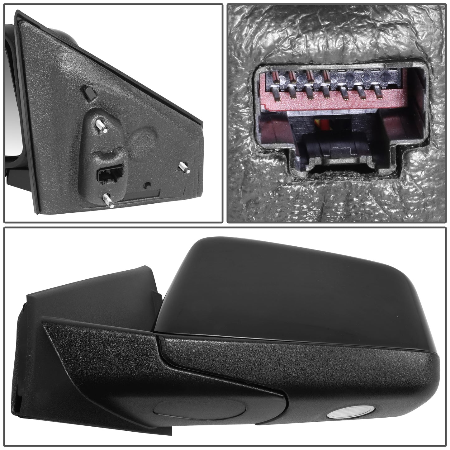 RETROVISOR MIRROR - OE STYLE - FORD EDGE 07 - WITH POWER WITH HEATED WITH MEMORY WITH PUDDLE - DRIVER SIDE - PAINT TO MATCH - BLACK