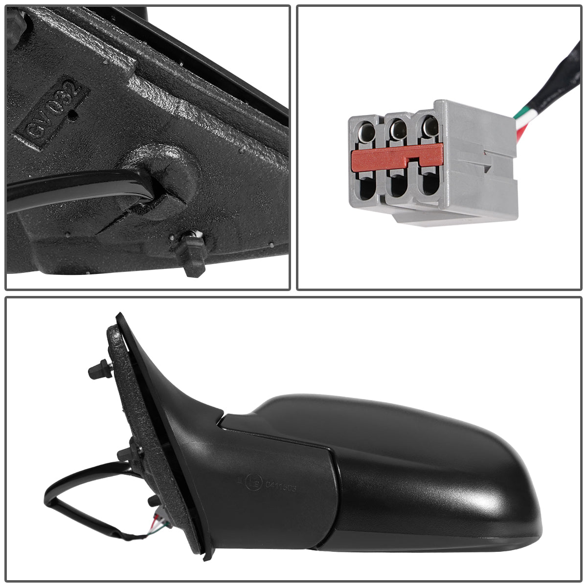 RETROVISOR MIRROR - OEM - 98-02 FORD CROWN VICTORIA - POWERED - FOLDING - BLACK MATERIAL - LEFT