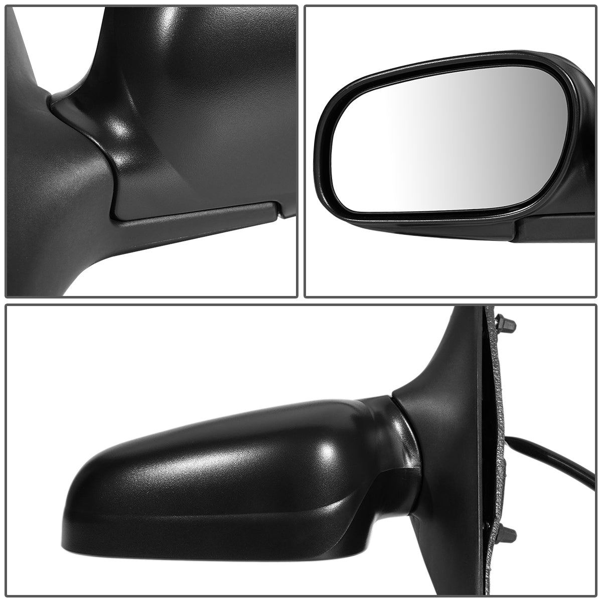 RETROVISOR MIRROR - OEM - 98-02 FORD CROWN VICTORIA - POWERED - FOLDING - BLACK MATERIAL - LEFT