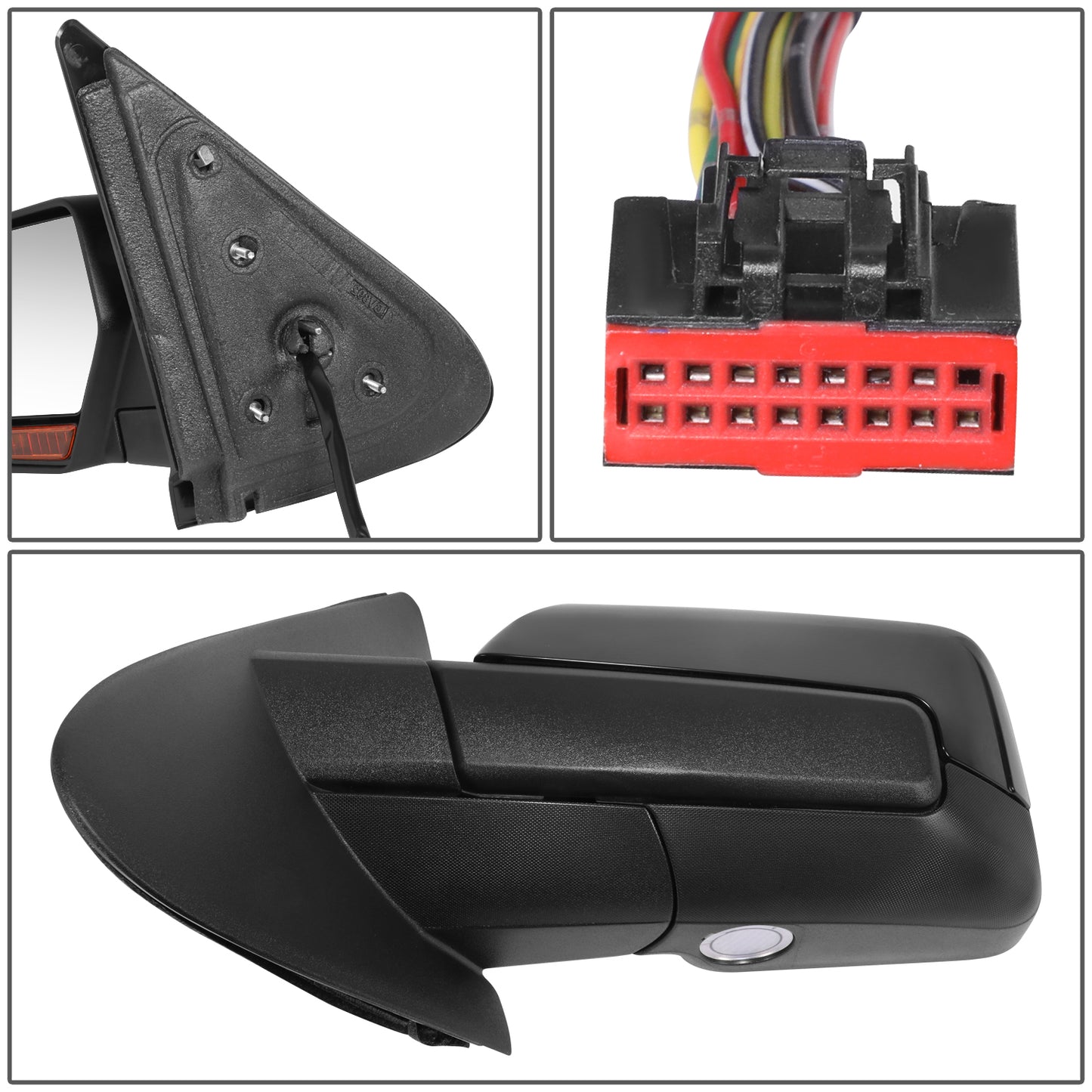 RETROVISOR MIRROR - OE STYLE - FORD EXPEDITION 07-08 - LINCOLN NAVIGATOR 07-08 - WITH POWER FOLD WITH HEATED WITH SIGNAL - DRIVER SIDE - PAINT TO MATCH - BLACK