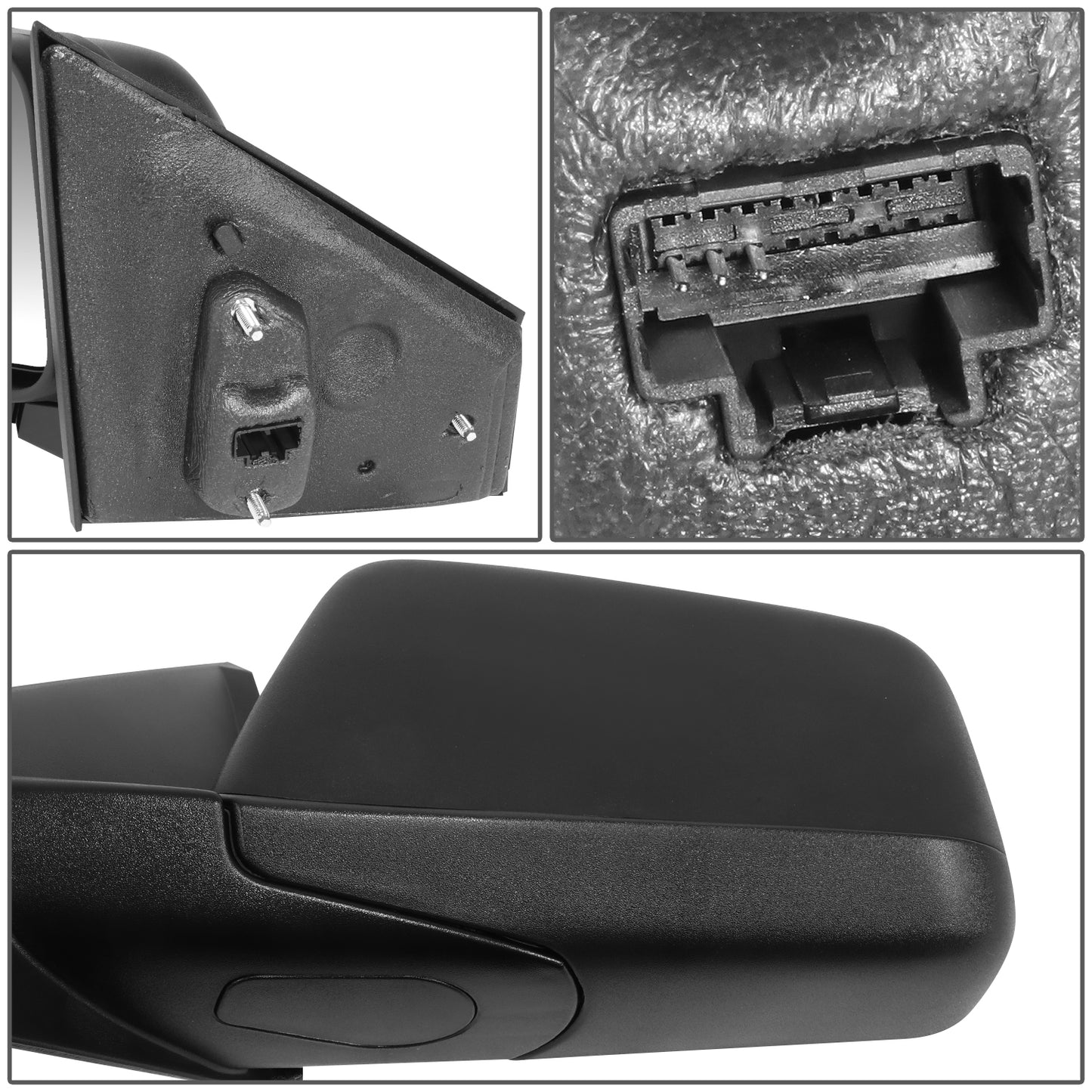 RETROVISOR MIRROR - OE STYLE - FORD EDGE 08 - WITH POWER TEXTURED COVER - DRIVER SIDE - PAINT TO MATCH - BLACK