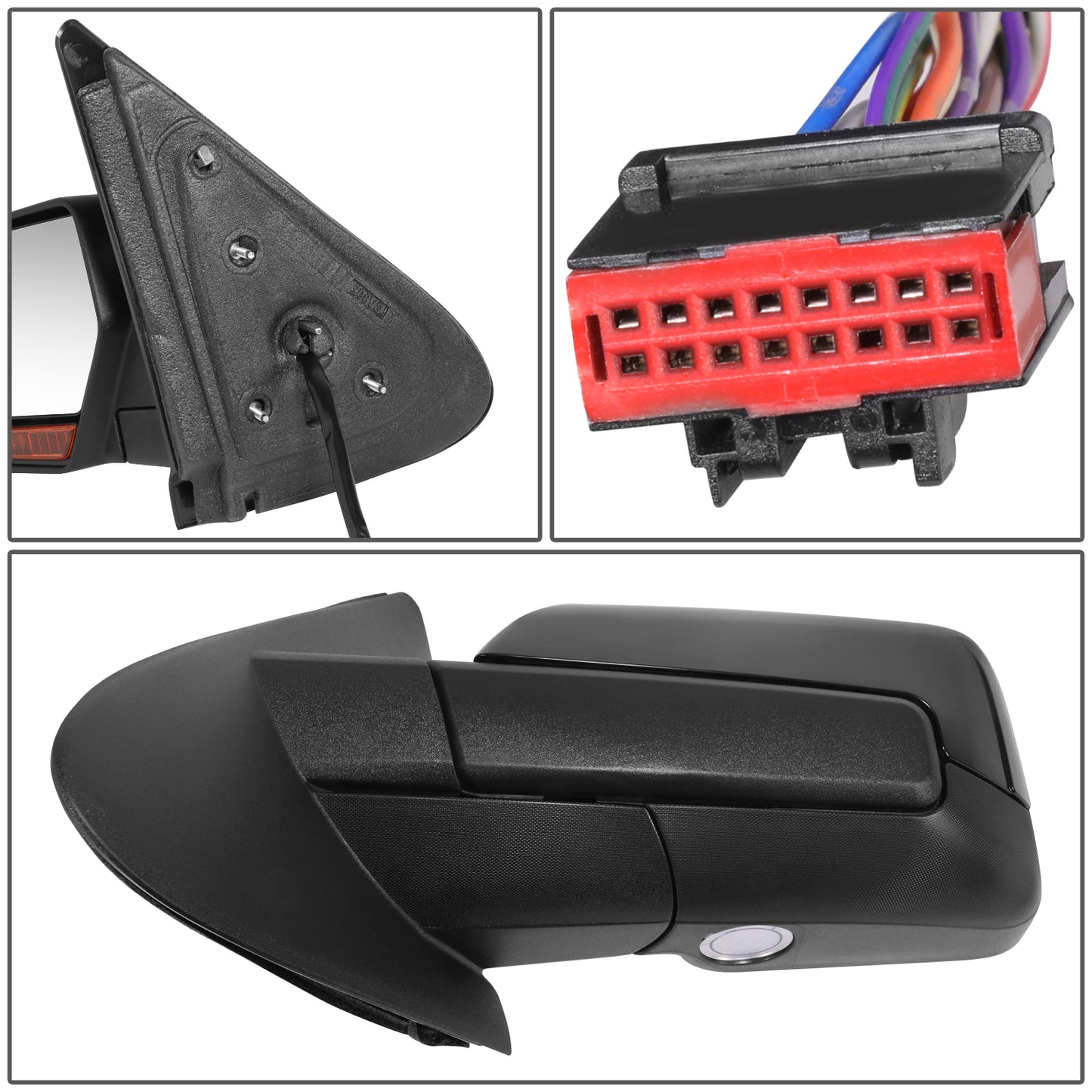 RETROVISOR MIRROR - OE STYLE - FORD EXPEDITION 11 - LINCOLN NAVIGATOR 11 - WITH POWER FOLD WITH HEATED WITH SIGNAL - DRIVER SIDE - PAINT TO MATCH - BLACK